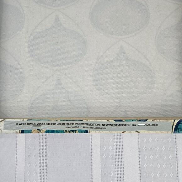 Peacock Feather Vinyl Canvas Prints Wooden Frame Set of 2 - 12x12" - Picture 9 of 9